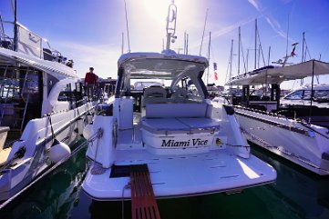 Motoryacht 'Miami Vice' Die Gran Turismo 41 macht ihrem Namen alle Ehre – schnell, stilvoll und aufregend.