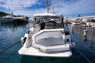 Stern View & Swim Platform Easy access to the crystal clear Adriatic sea from the spacious bathing platform.