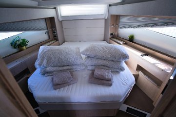 Master Stateroom Storage Ample storage space in wardrobes and compartments ensures a clutter-free stay on 'Tireless'.