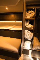 Cabin Storage Wardrobes and lockers provide plenty of space for your luggage and gear.