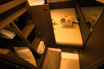 Wardrobe Detail Smart storage solutions inside the guest cabins of 