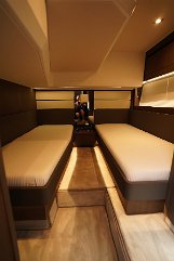 Port Side Guest Cabin Comfortable twin beds in the guest cabin, offering flexibility for family or friends.