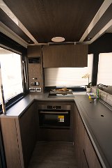 Sealine F430 - Fully Equipped Galley Functional kitchen with ample space for meal preparation and premium appliances on 