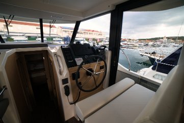 Interior Comfort & Style High-quality finishes and smart lighting create a cozy ambiance inside this Beneteau motor yacht.